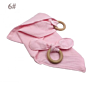 Newborn Gift Set Baby Muslin Cotton Blanket Teething Blanket Baby Bib Bunny Ear Wooden Teether