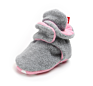Newborn Baby Boys Girls Cozy Fleece Booties with Grippers Stay on Slipper Socks Infant Toddler Crib Shoes for Boys Girls