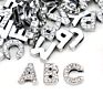 100Pcs A-Z Full Rhinestones Slide Alphabet Letters Charms for Diy Wristbands Bracelets Keychains Jewelry Making