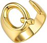 Flynee Jewelry Personalized Brass Gold Bold Initial Letter a to Z Open Alphabet Ring for Women