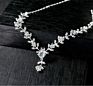 Bridal Wedding Jewelry Set Women Rhinestone Plant Necklaces and Earrings Sets