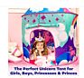 Unicorn Play Tent for Kids, Indoor Pop up Playhouse Tent for Girls and Boys with Included Unicorn Headband and Kids Tent Storage