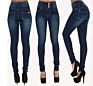 Button Fly Super Stretch Slim-Fit High Waisted Elastic Waist Pencil Pants Skinny Casual Women Demin Jeans