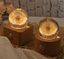 Touch Small Night Light Dandelion Crystal Ball Music Box Wood Home Ornament