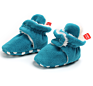 Newborn Baby Boys Girls Cozy Fleece Booties with Grippers Stay on Slipper Socks Infant Toddler Crib Shoes for Boys Girls