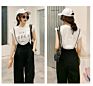 Women's Suspenders Loose Straight Thin Section Tall Trousers Wide-Legged Pants Woman Tops Fashionable Crop Top