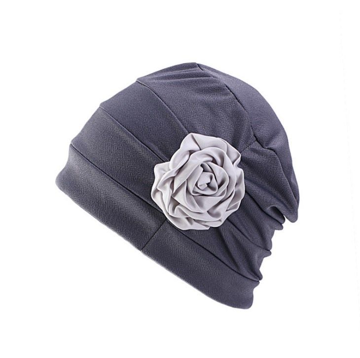 Colorful Women Chemo Cap Turban Headwear Church Hat Plain Single Flower Beanie