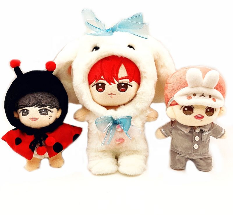 Made Kpop Dolls Korea Toy Christmas Plush Baby Boy White Bear Dolls Stuffed Plush Toys with Clothing