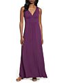 Sleeveless Plunging V-Neck Jersey Purple Maxi Dress Women