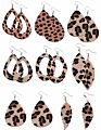 V&R 8 a Set Jewelry Teardrop for Women Girls Leaf- Handmade Lightweight Drop Dangle Leather Earrings