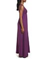 Sleeveless Plunging V-Neck Jersey Purple Maxi Dress Women