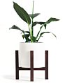 Small Mini Black Mid Century Modern Plant Pot Stand Holder Antique Dark Bamboo Wooden Adjustable Plant Stand for Indoor