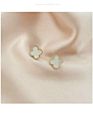 The Most Popular 925 Sliver Four Leaf Clover Flower Stud Earrings