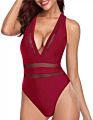 Sales Women One Piece Plunge V Neck Monokini Hollow Out Swimsuits Bathing Suit