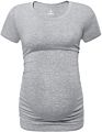 Premium Short Sleeve Maternity Tops for Women Side Ruched Modal Cotton Pregnancy Shirts Crew Neck Basic Tees