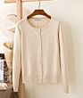 Womens Casual Knit Basic Solid Crew Neck Loose Thin Button Closure Long Sleeves Sweater Cardigan Coat Shawl Jumper