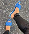 Women Shoes Sponge Knitting Flat Sandle Bright Color outside Beach Slippers