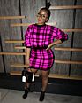 Fall / Short Skirt Set for Women Plaid Thickened Sweater Tight Hip-Hugging Skirt 2-Piece Set