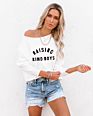 Heat Transfer Autumn Women's European and American Casual Loose round Neck Long-Sleeved Sweater Street Top