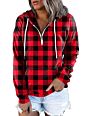 Womens Casual Zipper Hooded Sweatshirts Long Sleeve Fall Tops Cozy Hoodies for Women Pullover