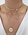 Lozrunve 925 Sterling Silver Gold Silver Plain Bar Statement Charm Necklace Choker Necklace