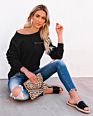 Heat Transfer Autumn Women's European and American Casual Loose round Neck Long-Sleeved Sweater Street Top
