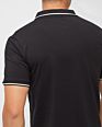 High Street Polyester Spandex V-Neck and O- Neck Basic Button Polo Shirt from Black