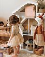 White Wooden Kids Toys Furniture Doll House Kids Wooden Dollhouses