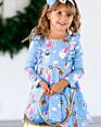 Boutique Long Sleeve Toddler Dress Snowman Pattern Pink Cute Baby Girl Dress Ruffle Hem Cotton Dress for Kids