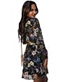 Style Chiffon Flower Dresses V-Neck Long-Sleeved Floral Print Casual Women Dress
