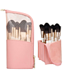 Travel Make-Up Brush Cup Holder Organizer Bag Portable Waterproof Dust-Free Stand-Up Small Toiletry Stationery Bag with Divider