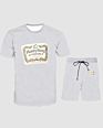 Women's Printed T-Shirt Customized 2 Pieces of Sports Home Wear Two Piece Pants Set