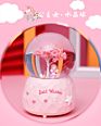 Resin Mini Made Snow Globes for with Tree and Girl Music Box Decoration Birthday Gifts for Kids Daughter Girl
