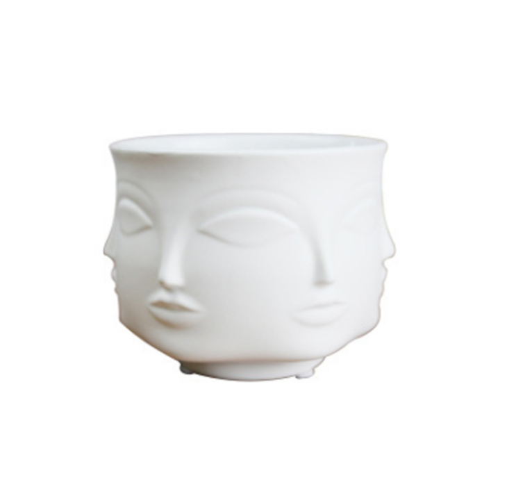 Nordic Style Potted Face Ceramic Flowerpot Creative Home Multi Meat Basin Decoration Storage Tank