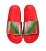 Foreign Trade Women's Shoes and America R Rainbow Rhinestone Flat Sandals Slipper Slides
