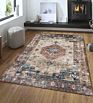 Botanical America Transitional Indoor and Outdoor Dark Colors Area Rug