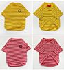 2021Luxury Plain Cotton Customized Striped T Shirts Dog Clothes for Pet and Owners Clothing