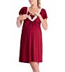 Pregnancy Maternity Sleepwear for Nursing Pregnant Pajamas Breastfeeding Nightgown with Elegant Maternity Nursing Clothes Dress