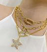 Chains 18K Gold Plated Rock Choker Lock Necklace Punk Gold Chunky Chain Mujer Star Clasp Charms Pendant Choker Necklace