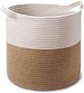 Cotton Rope Plant Basket for Plants, Cotton Plant Pot, Woven Storage Baskets, Indoor Planter and Organizer with Handles 11"X11"