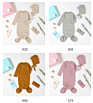 Organic Cotton Ribbed Baby Sleepsuit Baby Gown Bonnet Hat Headband 3Pcs Set