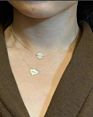 Gold Shinning Delicate Handmade Hammered Heart Necklace in Sterling Silver