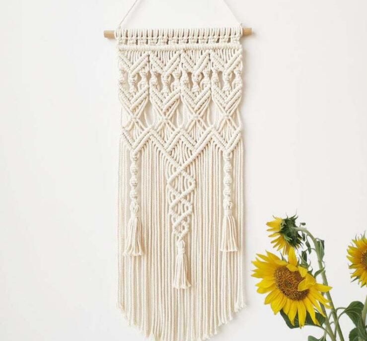 Small Size Handmade Bohemian Wedding Backdrop for Home Art Decor Macrame Wall Hanging