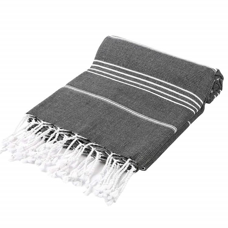 100% Cotton Yarn-Dyed Customized Stripe Beach Towel, Super Soft and Absorbent Turkish Peshtemal Towel