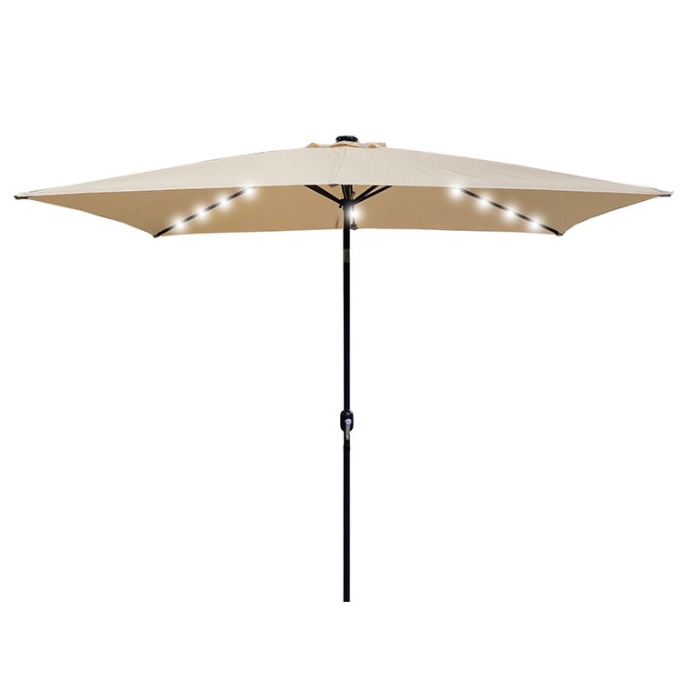 10X6.5 Feet Offset Cantilever Hanging Patio Umbrella Freestanding Outdoor Adjustable Market Umbrella with 20 Led Light