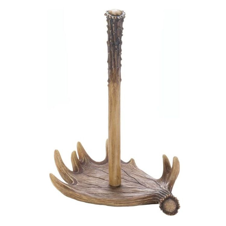 12.75 Inch Moose Antler Paper Towel Holder Desk Ornaments Rustic Home Decor