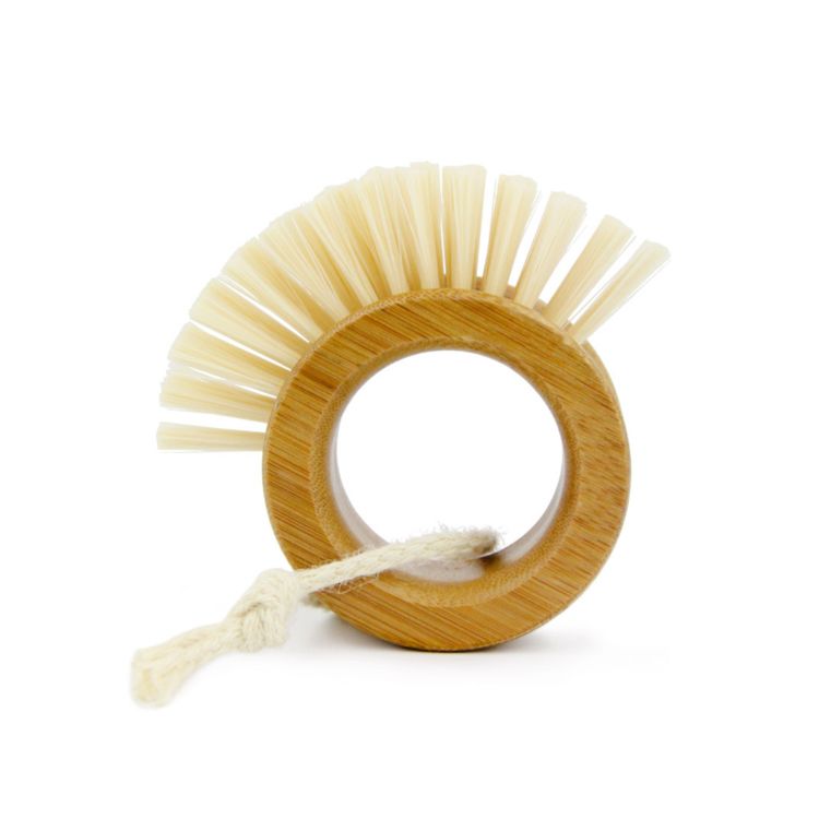 2 in 1 Multifunctional Full Circle the Ring Fruit Cleaning Brush Bamboo Scrub Cleaning Brushes