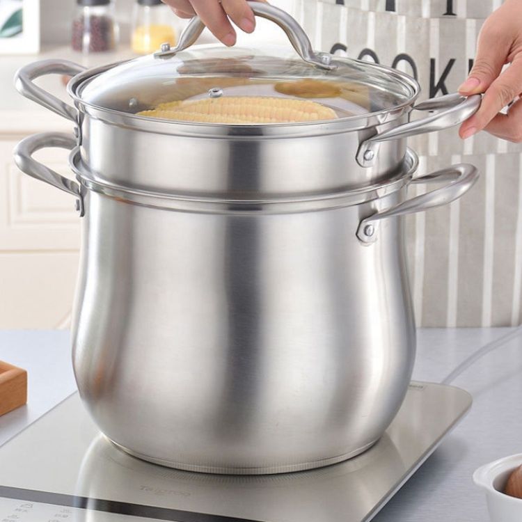 304 Cooking Pot Casserole Ses with Glass Lid Couscoussier 18 10 Stainless Steel Couscous Steamer Pot