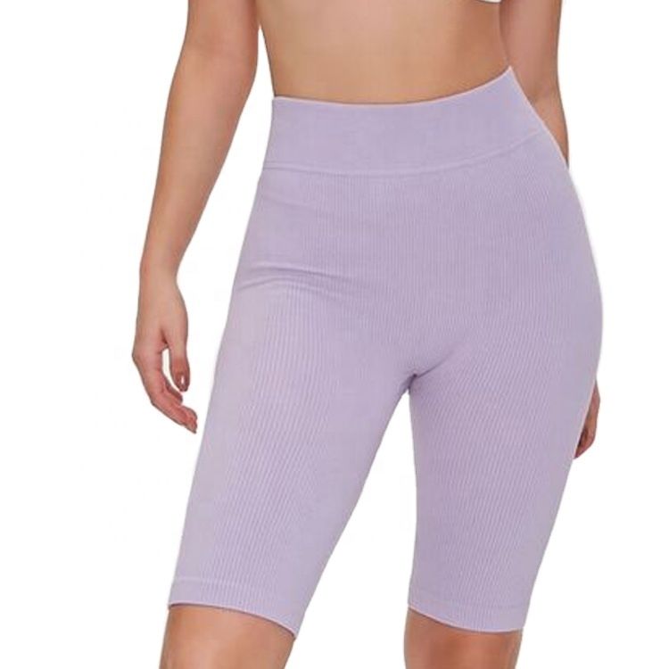 Active Wear Biker Shorts Fitness Women Yoga Shorts Ribbed Yoga Pants Active Leggings