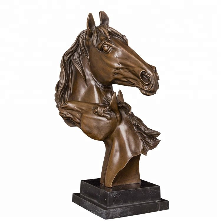 table decoration bronze casting horse head statue sculpture for sale